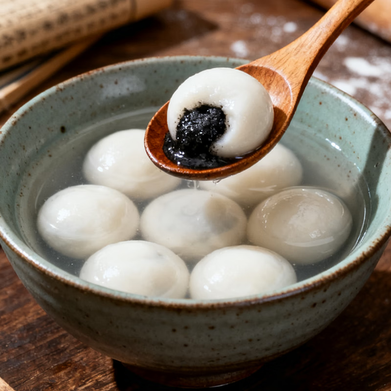 Sanquan Ningbo flavor black sesame glutinous rice balls, about 84 pieces per 1kg, fresh breakfast, family size, Lantern Festival desserts, snacks, afternoon tea
