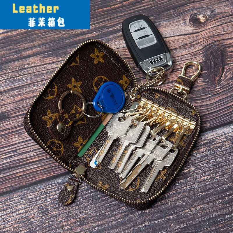 Ye Yu Large Capacity Universal Waist Key Bag for Men and Women Compact and Simple Internet Celebrity Multi-Function Home Key Bag Storage Bag Checkerboard Black/Small Size Can Hold 6 to 8 Keys Editor