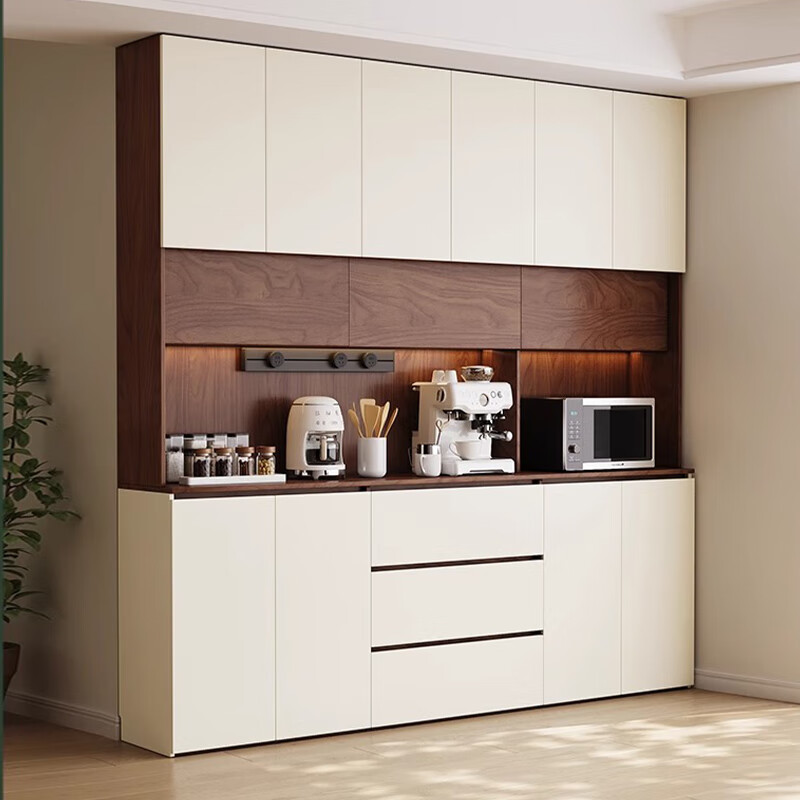 Yimuju solid wood sideboard against the wall integrated storage cabinet living room multi-functional wine cabinet storage cabinet tea cabinet length 160*top depth 32/bottom depth 42*height 240CM