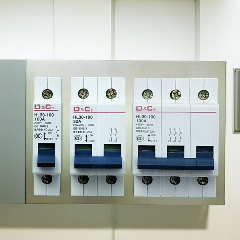 D&C Shangde HL30-100 1P 2P 3P guide rail isolation switch 32A 63A 100A main switch 63A 3P