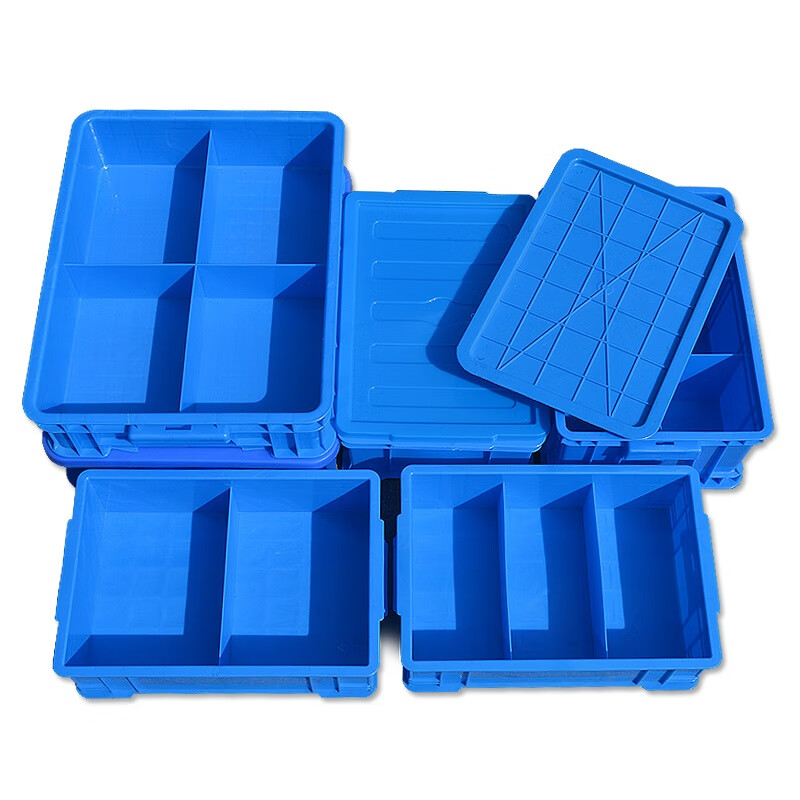Zhongsenweite covered turnover box plastic partition box covered parts classification tray multi-grid plastic tool storage storage basket 4175 two grids covered 400*300*175
