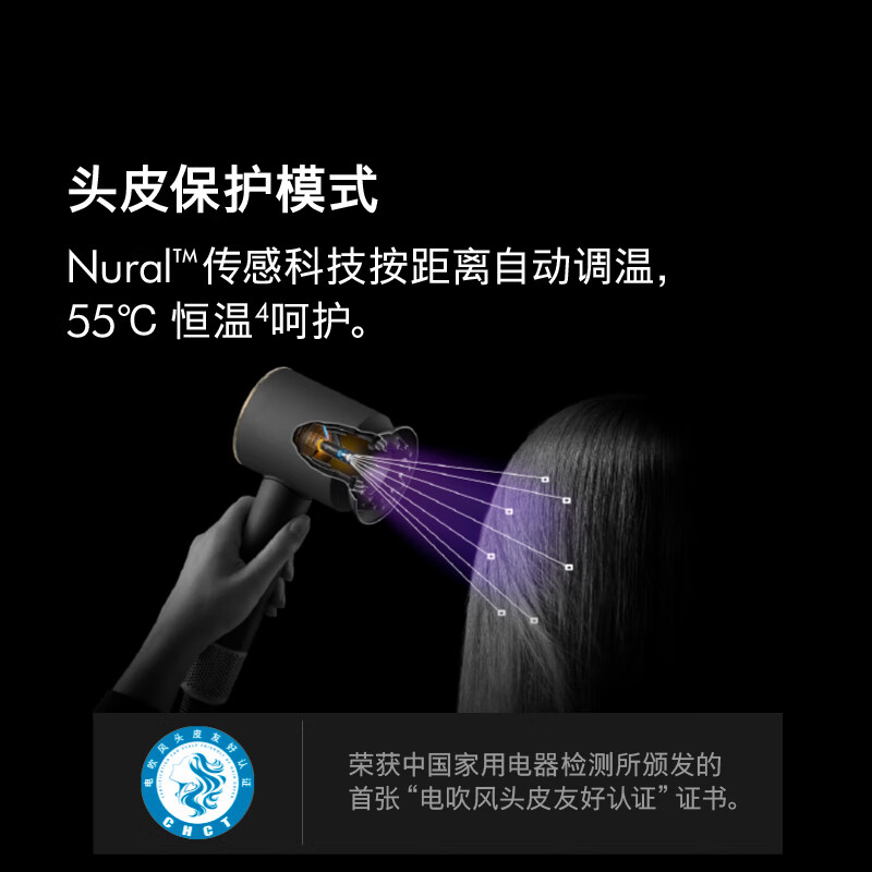 Dyson HD16 new smart hair dryer automatically adjusts temperature according to distance, cares for scalp, negative ions for fast hair drying, home gift, sunset rose color