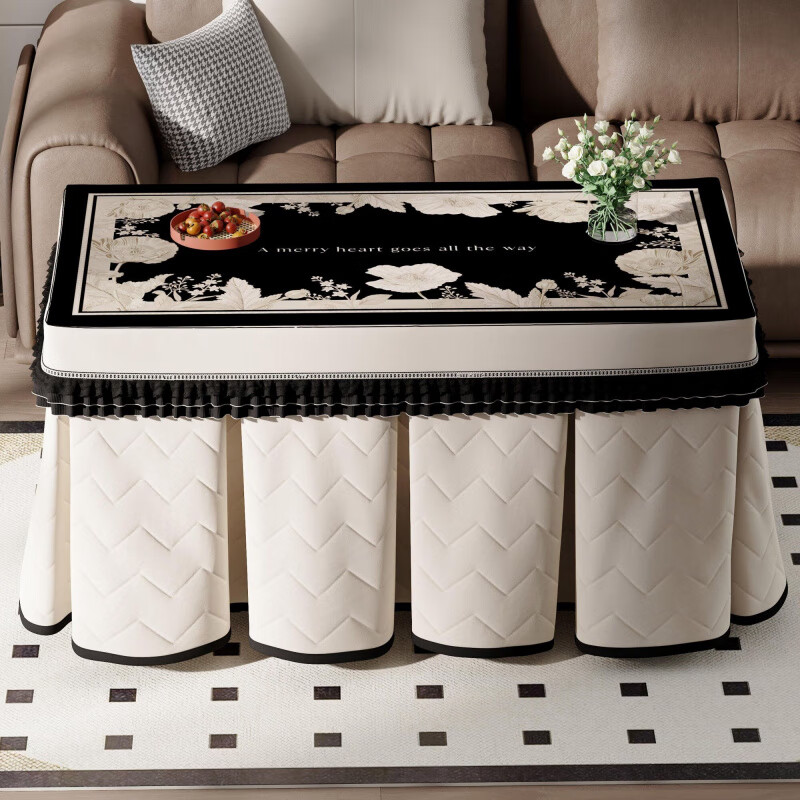 Shantou Lincun 2024 new style medieval style fire cover thickened fire table cover rectangular electric stove cover electric oven heating table cover 40 width x 40 length x 68cm high flower garden fire cover without table mat