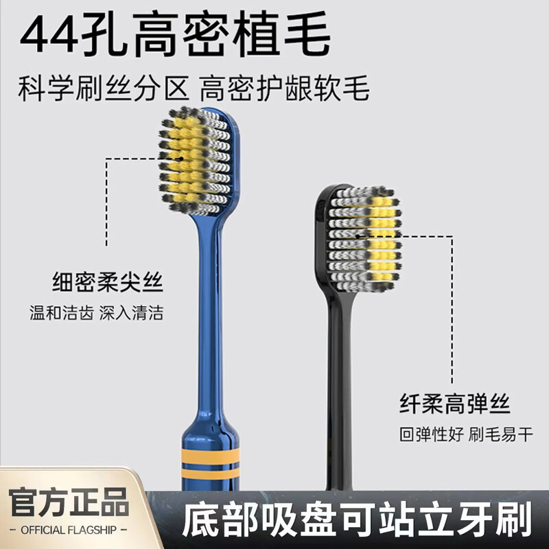 HERM S Sam's same third generation mountain-shaped brush head suction cup toothbrush soft bristles adult cleaning triple hair grafting convex surface Dentist recommended Sam suction cup convex surface toothbrush 5 pieces