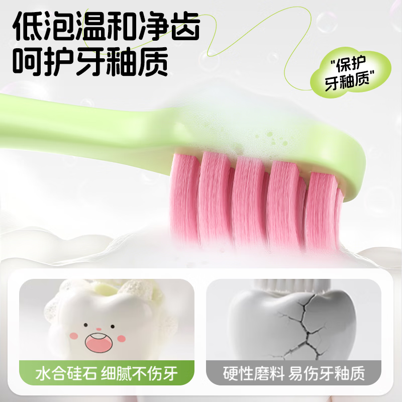 Yinyan Forest Children's Toothpaste Ora Fluoride 6-12 years old fluoride-containing tooth replacement period special 3-6 anti-moth green flavor press large capacity