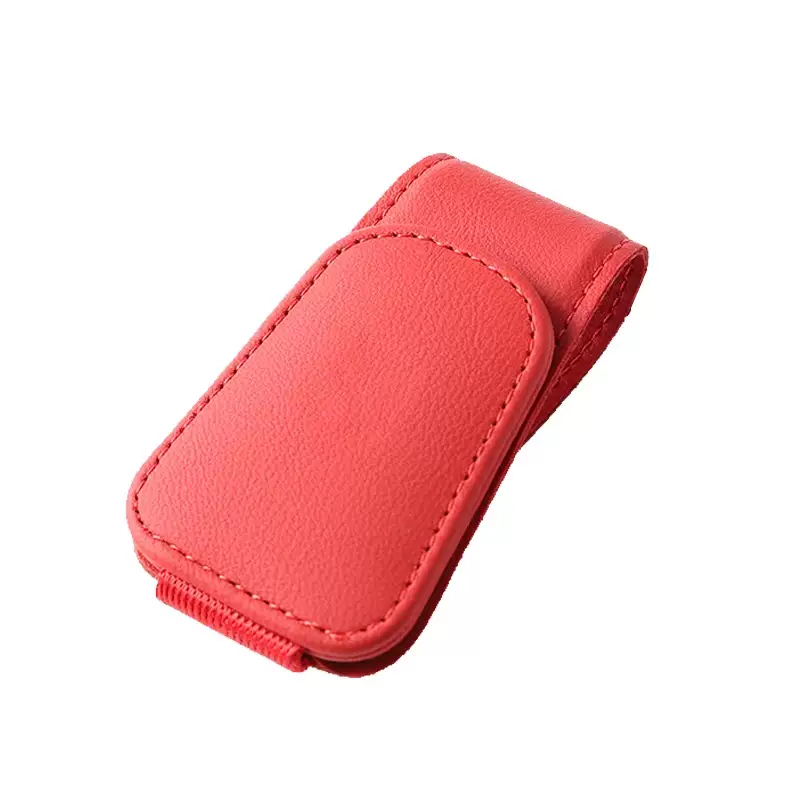 Yusenyi High-end Leather Car Glasses Clip In-Car Sunglasses Case Car Sun Visor Invisible Sun Magnetic Glasses Case Premium (Gray)