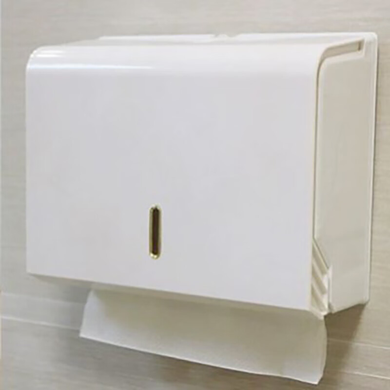Yigongding hand towel box hotel bathroom wall-mounted hand towel box toilet paper box white (no punching)