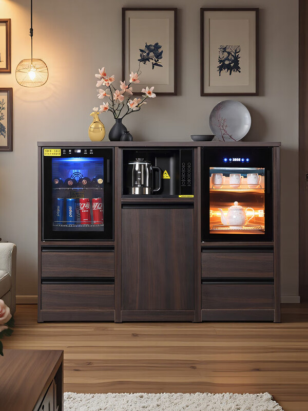 Xiaomi Sunshine Business Office Multifunctional Combination Tea Bar Machine with Ice Making and Disinfection Integrated Refrigerator Refrigerator Storage Tea Cabinet H04-Three-Door Combination-(Tea Bar Machine+Disinfection Cabinet+Freezer)-Smoke Color Ice Warm