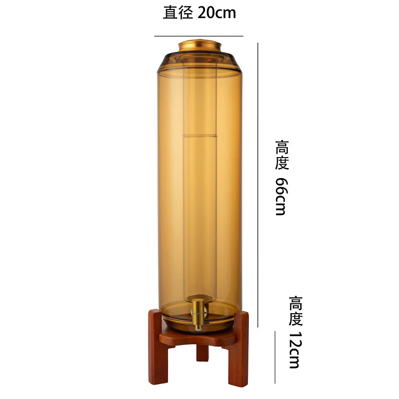 Zhongbo Yibao (20L holds about 30 kilograms of wine) thickened high-grade high borosilicate wine tank with faucet and special glass bottle for wine coffee gold (without faucet base) holds about 30 kilograms of wine