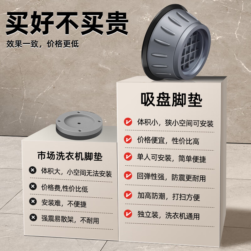 Washing machine base frame universal foot pad fixed anti-slip and shockproof fully automatic drum foot pad heightening bracket large and small pass 4 pack length and width height 4*4*8cm