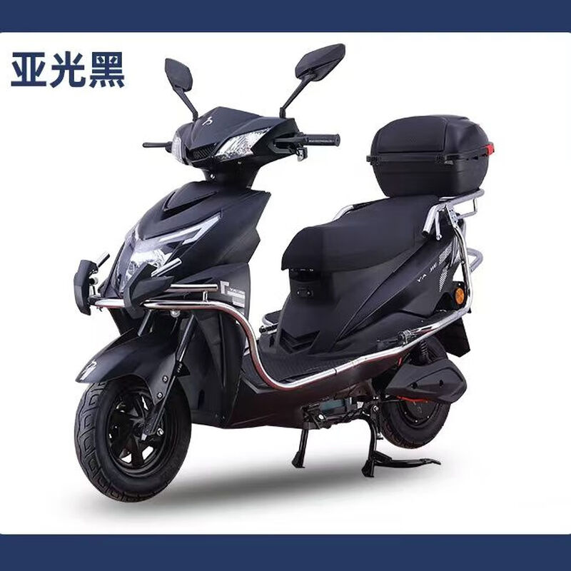 Feiye 2025 New God of War 3000 Watt 96v Electric Motorcycle High Power Mountain Climb King Takeaway New Energy Battery Car Matte Black Equipped with Guardrail Tail Box + NFC Card to Start 96V38A3000w Climb King 8 Black Gold Batteries