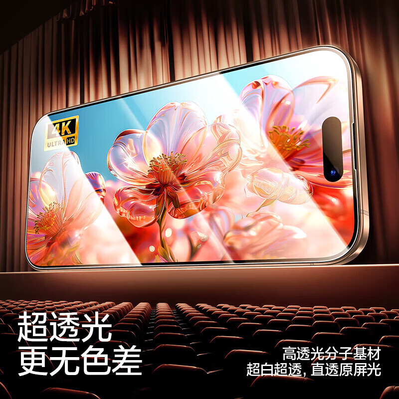 Flash magic suitable for 16/16pro tempered film 16prox mobile phone film 15 non-full screen 16 high definition anti-fingerprint 15 protection enhanced version 2 pieces + 16Plus/15Plus