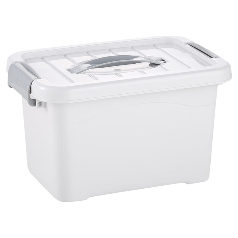 Desktop storage box, portable storage box, household storage box, snacks, toys, toiletries storage box, small size 15L white
