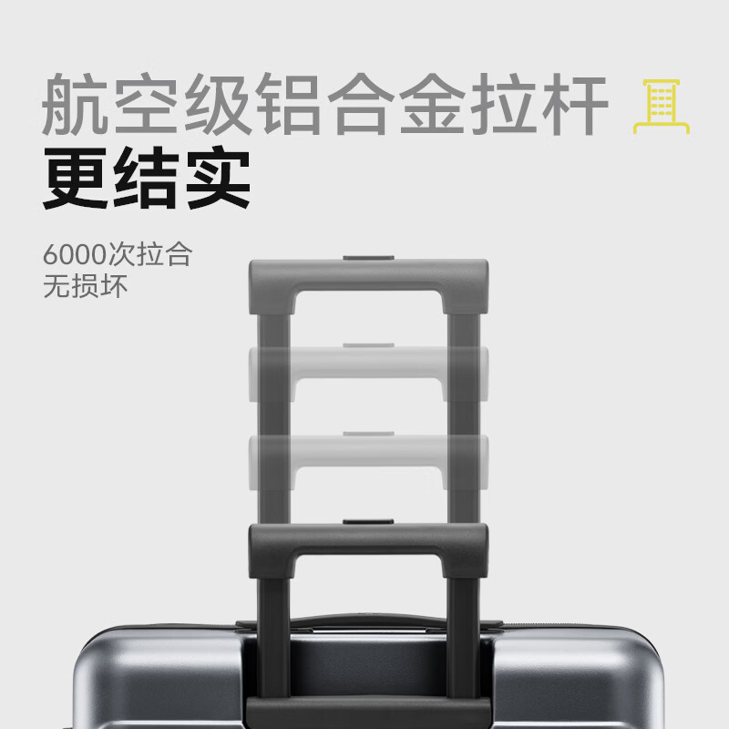 90 points suitcase 20 inches Rhine classic trolley suitcase boarding suitcase universal wheel password box titanium gray