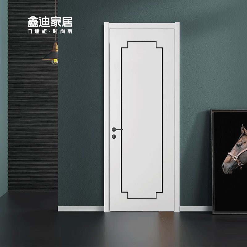 Xindi Wooden Door Paint-free Soundproof Simple Interior Door Solid Wood Composite Door Room Door Customized Bedroom Door XP-8015A Pure White