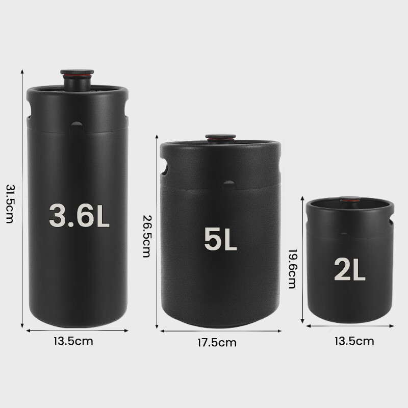 2L3.6L4L5L10L304 stainless steel beer barrel, white wine barrel, home brewed beer second batch wine barrel, 1 pressure relief cover