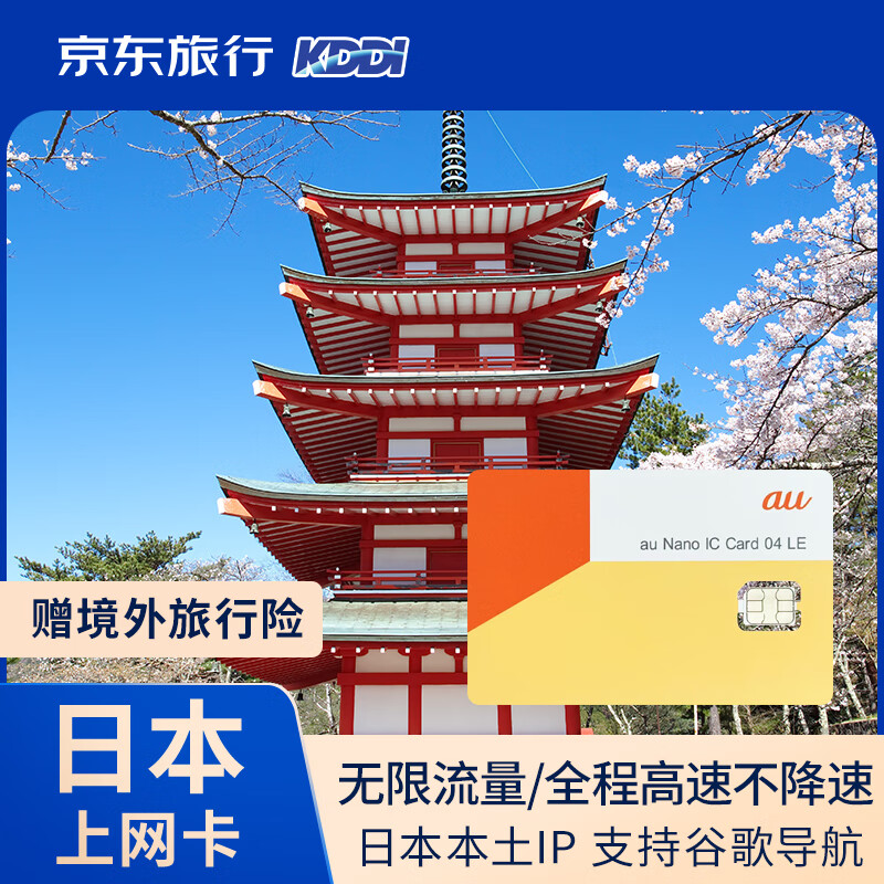 Japanese calling card unlimited traffic KDDI native 5G high-speed Internet card Tokyo big board travel SIM card 3 days