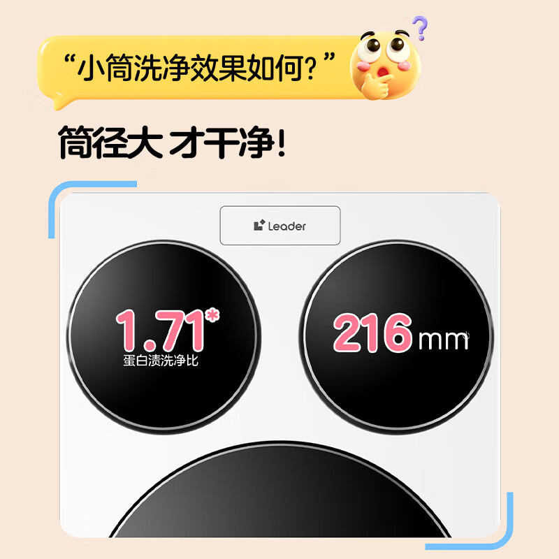 Leader Haier produces lazy three-tub washing machine ProMax double drying fully automatic PTC drying state subsidy three barrels 12.5 kg XQGL125-MHBLDE697WU1