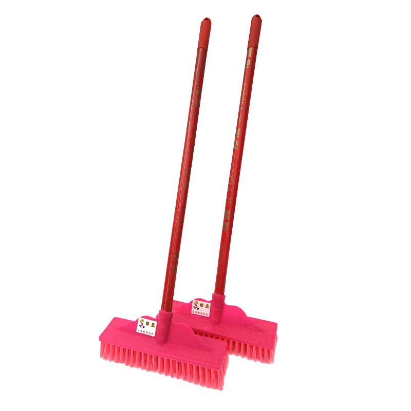 Household floor brush hard-bristled wooden stick brush floor powder room tile cement floor cleaning brush long-handled moss brush No. 2 wooden handle floor brush