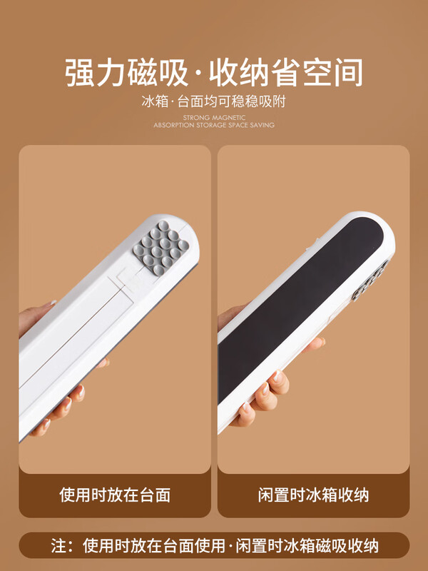 Tuojin imported quality household plastic wrap cutter from Germany, kitchen disposable food-grade cutting box, magnetically attached to the refrigerator wall, white gold, universal cutter (can be fixed on the countertop + suction cup)