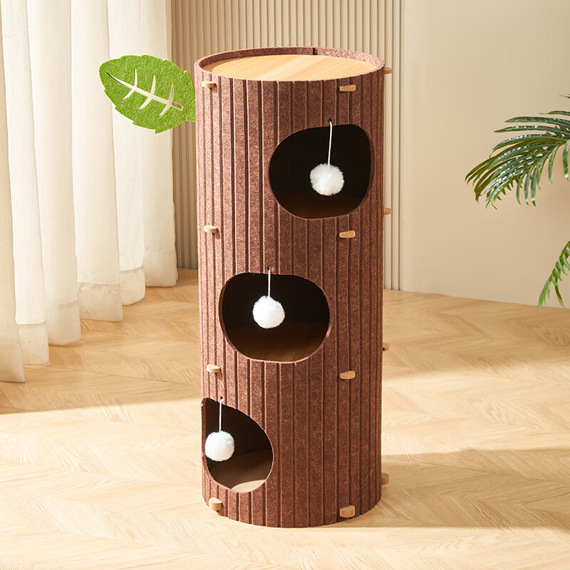 Xiaoye's seven-day cat nest, play and sleep, one-piece cat climbing frame, cat house, tree hole, cat nest, four-season universal felt, three-layer cat scratching board, cat villa