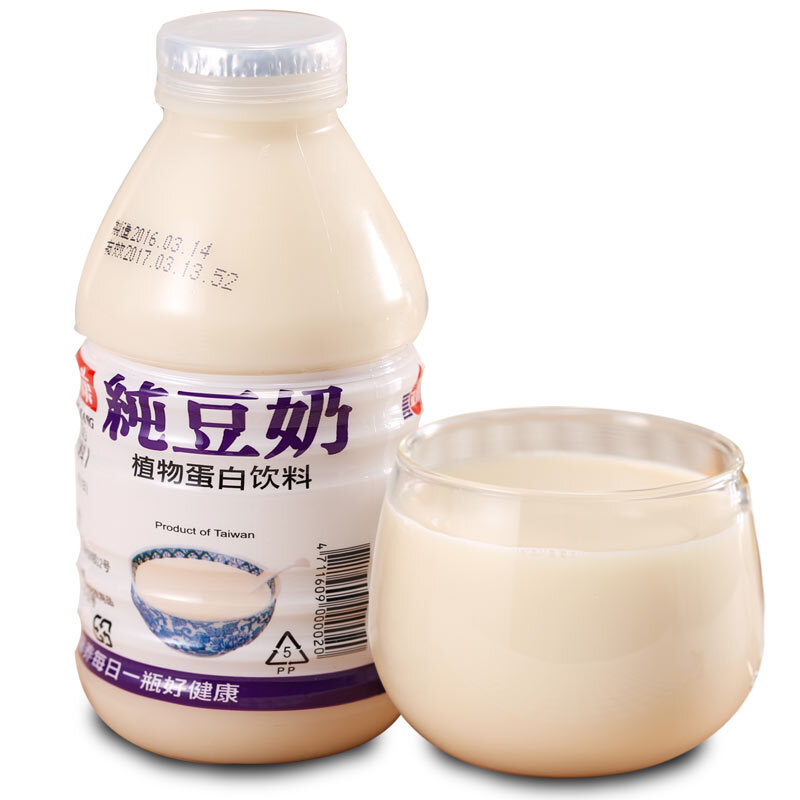 Zhengkang Taiwan imported Zhengkang original pure soy milk drink nutritional breakfast soy milk 330ml bottled pure soy milk pure soy milk 330ML*24 bottles
