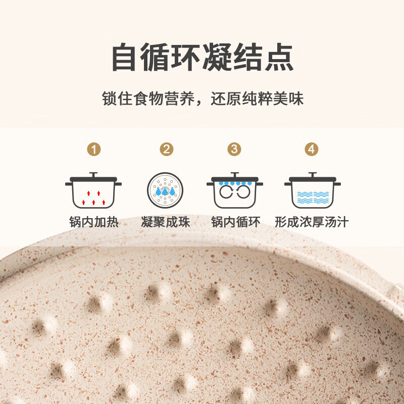 Enamel pot household non-stick pot double-ear ceramic soup pot stew pot cooking pot gas stove induction cooker universal soup pot gradient peach color 24cm