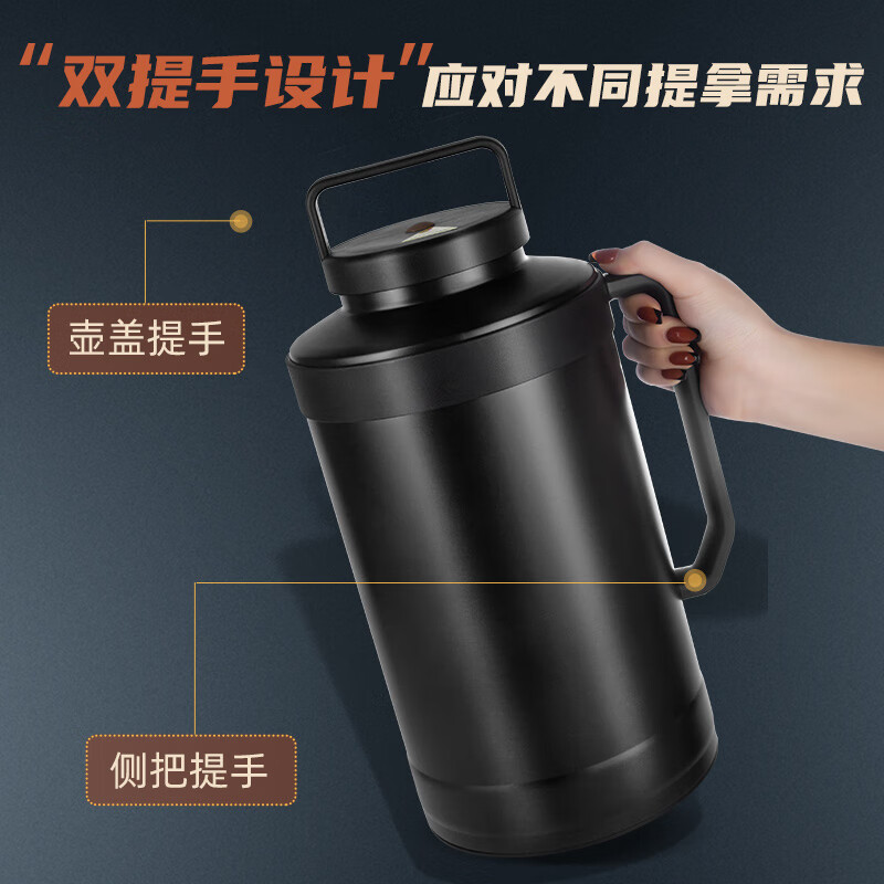 Fat Donglai Yangma recommended dry ice bucket commercial household stainless steel ice bucket dry ice special bucket ice storage container extra large capacity black dry ice bucket 6L single