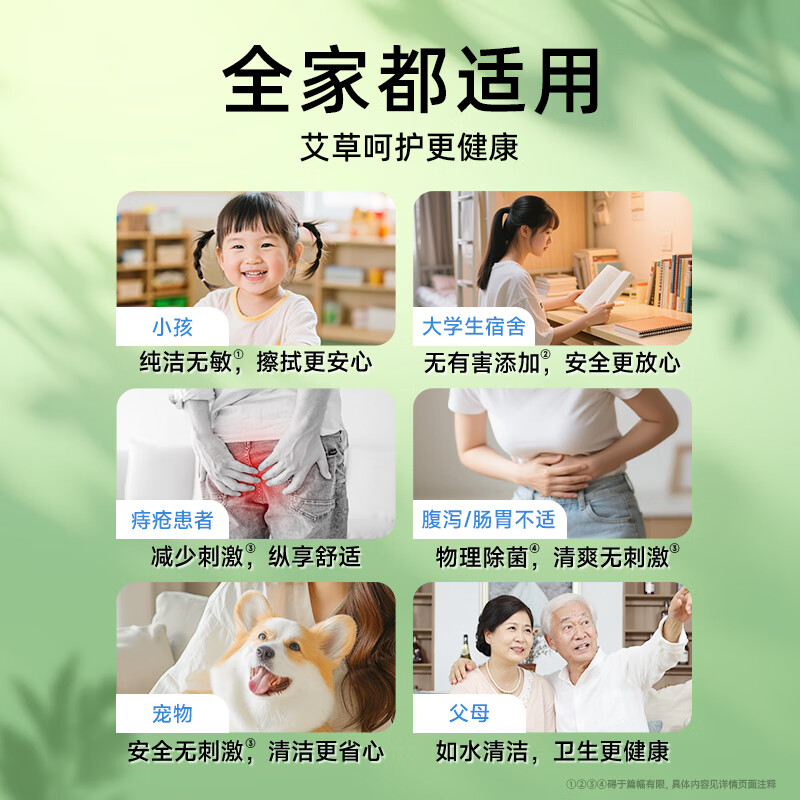 Deyou Mugwort Wet Toilet Paper Family Pack 80 Draws*6 Pack Personal Care Toilet Cleaning Toilet Wet Wipes Plant Antibacterial Can Flush the Toilet