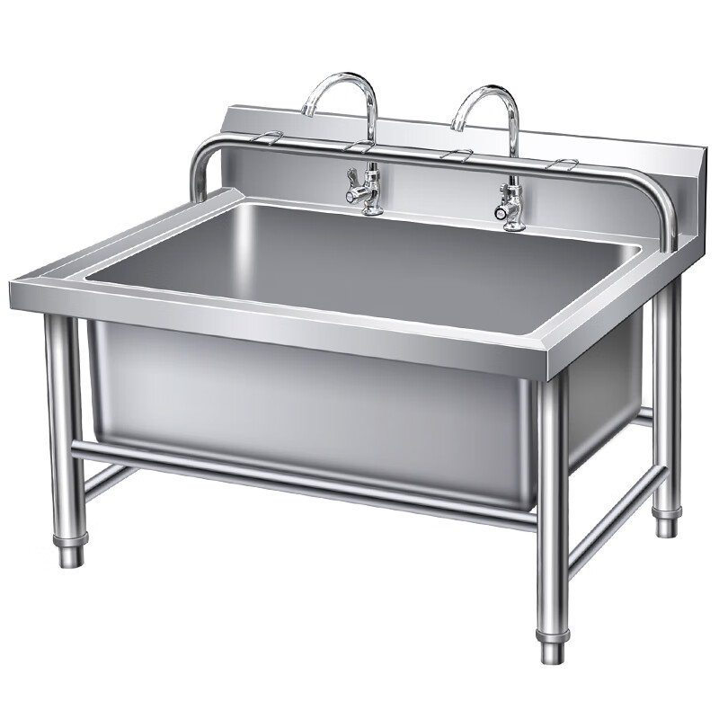 Stainless steel commercial mop pool integrated wash mop pool mop pool household balcony outdoor factory pool sink without shelf 80*60*55 pool depth 30cm-no holes