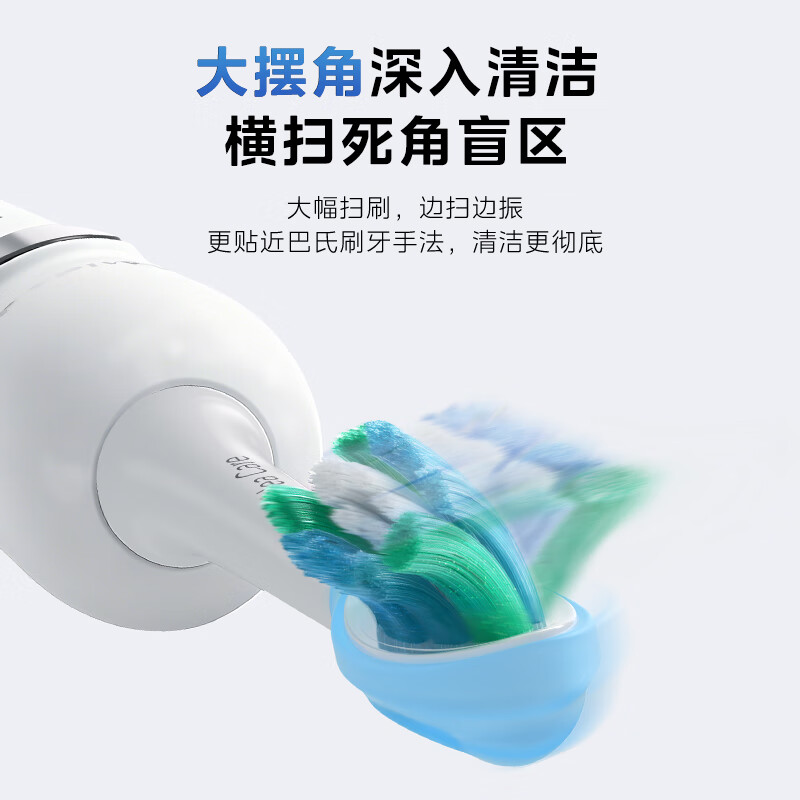 Midea electric toothbrush dual-pack adult sweeping vibration upgrade, super long battery life, 5 modes, efficient cleaning of teeth for men and women, YM3 blue and white New Year gift