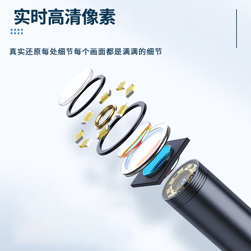 Beginning endoscope car sewer pipe repair high-definition camera industrial waterproof probe detection 2 meters hard line