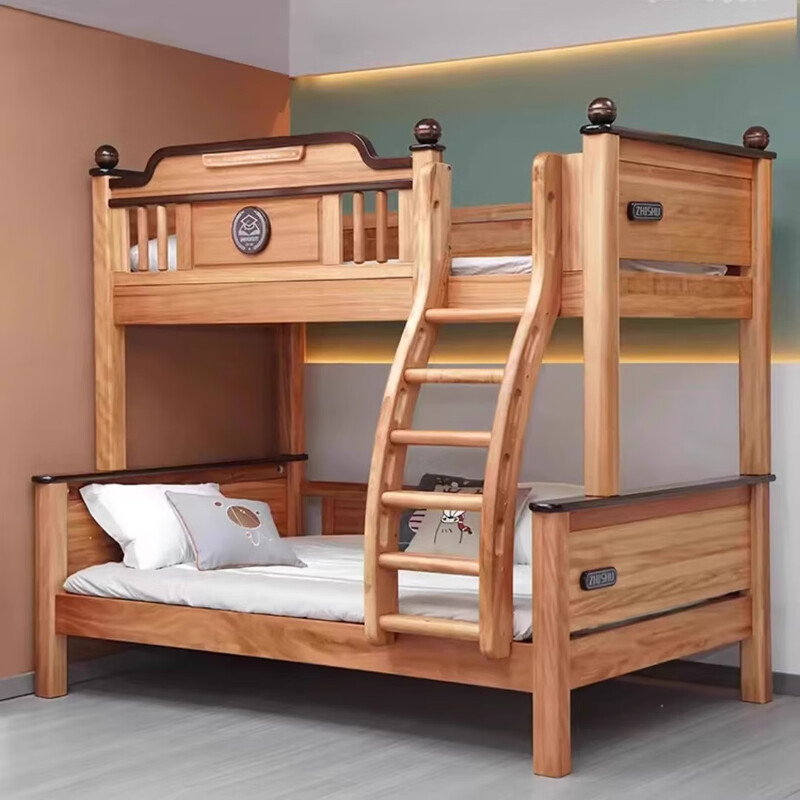 Zhaoxuan children's bunk bed, simple American-style high and low bunk bed, storage for children, all solid wood bunk bunk bed, two-tier bed for children's room, package A, high and low bed (including mattress), delivery to home, installation package 1500mm*2000mm