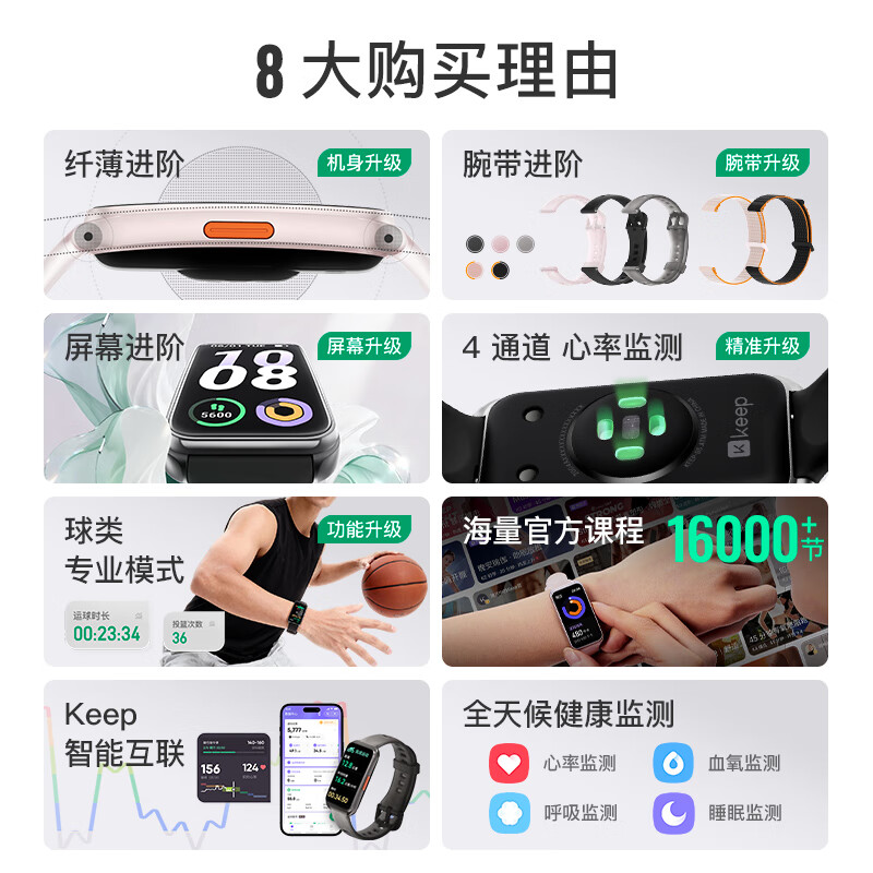 Keep Smart Sports Bracelet Blood Oxygen and Heart Rate Monitoring Bracelet Table Tennis, Badminton and Other Professional Mode Data Recording B5 Black Woven Strap Version New Year Gift