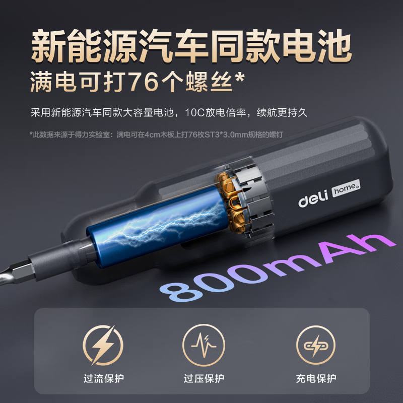 Deli electric screwdriver household dual-mode conventional precision screwdriver 32 accessory set small electric screwdriver