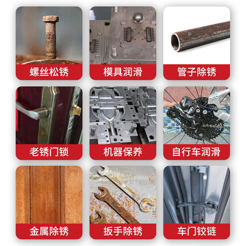 FGHGF rust remover metal anti-rust oil multi-purpose metal curing agent car screw loosening agent quick cleaning spray Shengze-rust removal lubricant 1 box (24 bottles) 450m