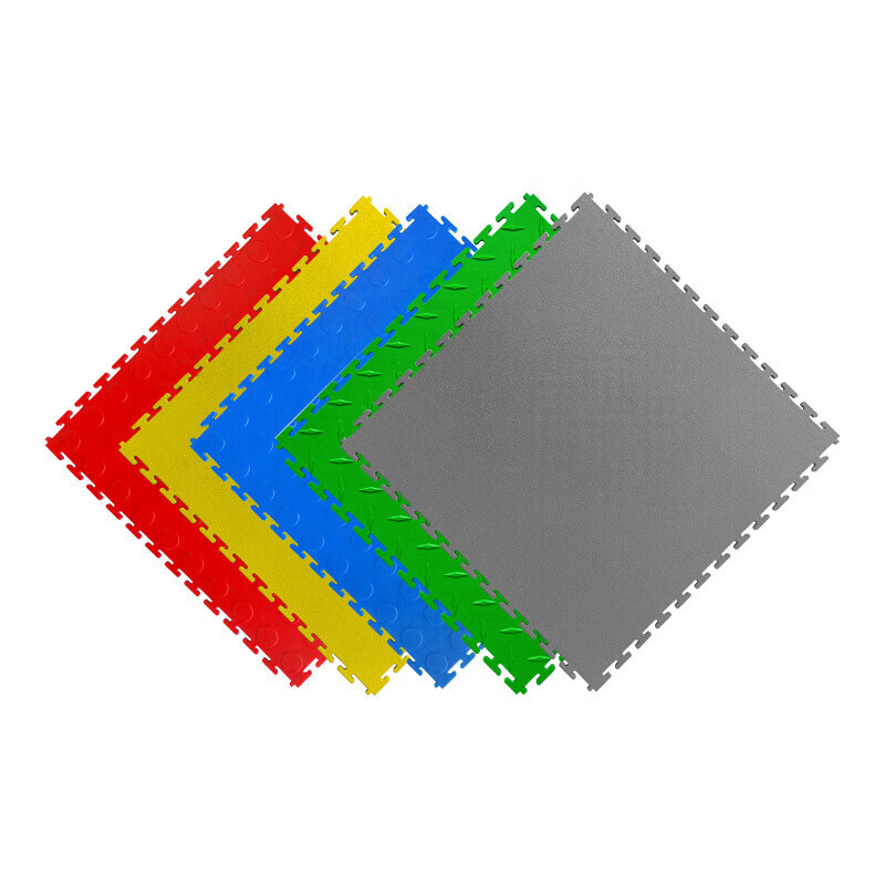 Jingxingong pvc industrial lock floor new energy workstation insulating mat factory workshop floor repair auto repair garage floor mat gray 500*500*5mm bright polka dot pattern