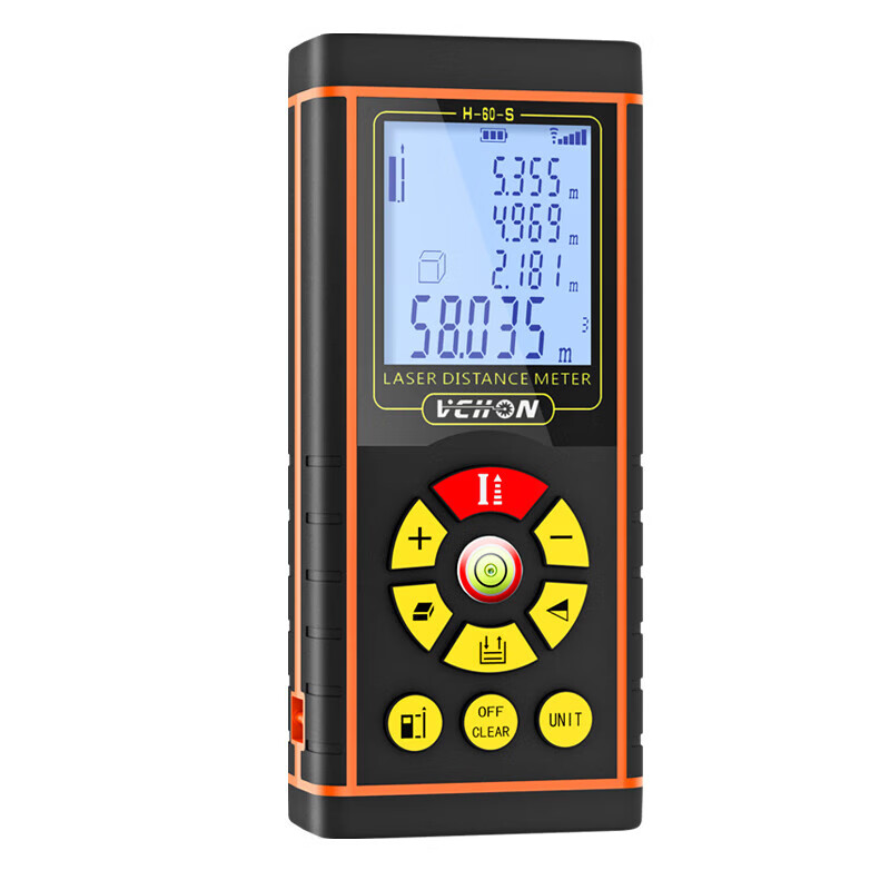 Laser distance meter, handheld electronic ruler, high-precision infrared measuring instrument, distance measuring instrument, accurate room measuring instrument, 120-meter voice charging model + electronic level, no specifications