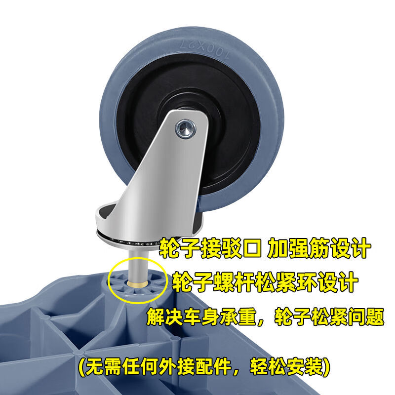 BEYZK hotel dining cart three-layer trolley storage hanging bucket bowl collection cart with trash can multi-functional plastic restaurant hotel extra thick medium square tube dining wheel + invoicing standard