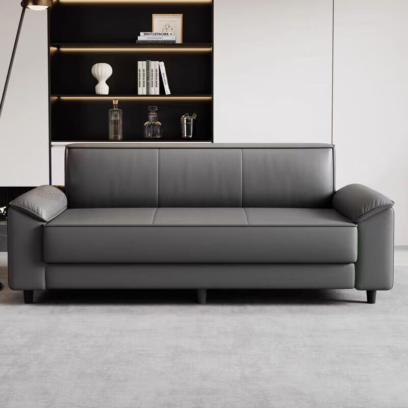 25 Cat Scratch Leather Sofa Living Room Small Apartment Rental Chess and Card Room Office Straight Three-Seater Sofa Light Gray Ecological Simulation Cat Claw Leather Straight Three-Seater 1.9 Meters