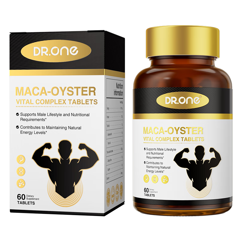 DR.ONE Maca Oyster Essence Tablets Delayed Enlargement and Thickness Enlargement for Men tonify Kidneys and Strengthen Erections, Long-Lasting Non-Ejaculation, Health-Care Testosterone Booster