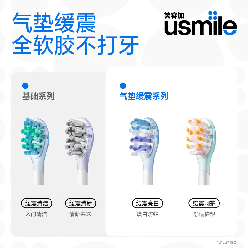 Usmile smile plus electric toothbrush head for adults with sensitive gums, cushioning and care type - 2 pieces, suitable for usmile adult toothbrushes