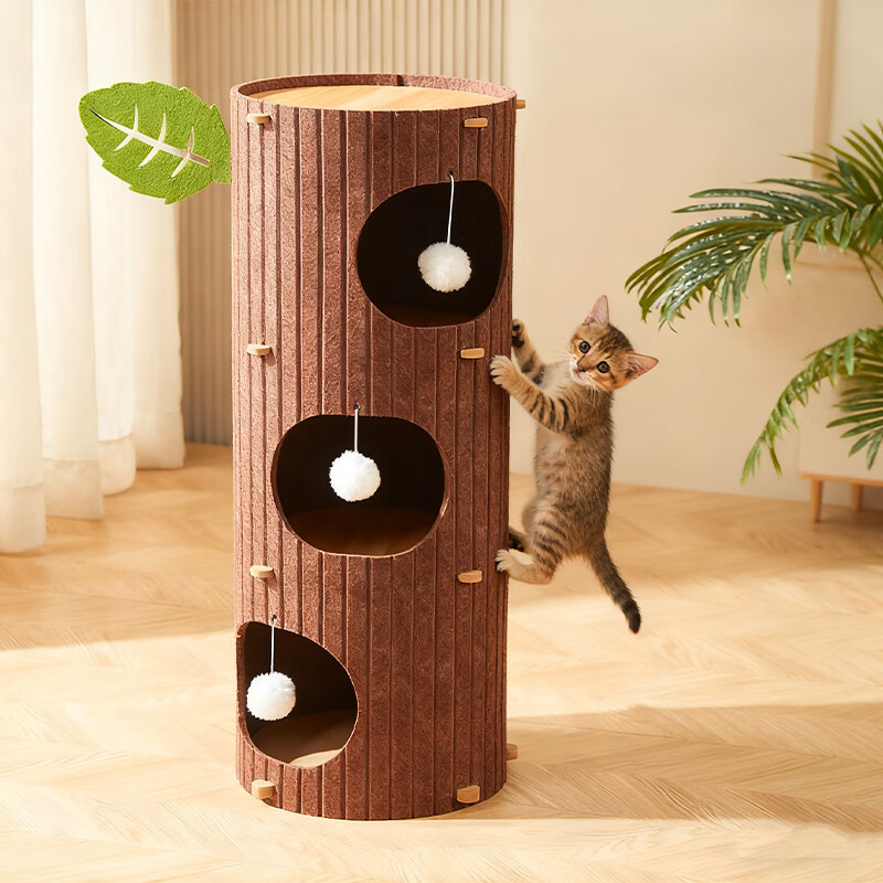 Xiaoye's seven-day cat nest, play and sleep, one-piece cat climbing frame, cat house, tree hole, cat nest, four-season universal felt, three-layer cat scratching board, cat villa