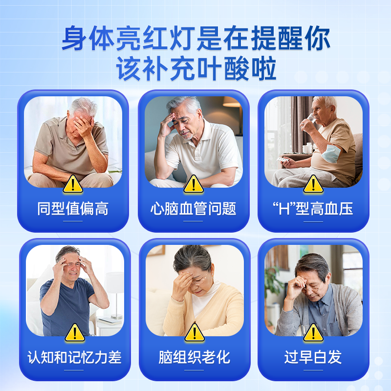 WEUED active folic acid tablets for men reduce elevated homocysteine in middle-aged and elderly cardiovascular and cerebrovascular vitamins b9b6b12