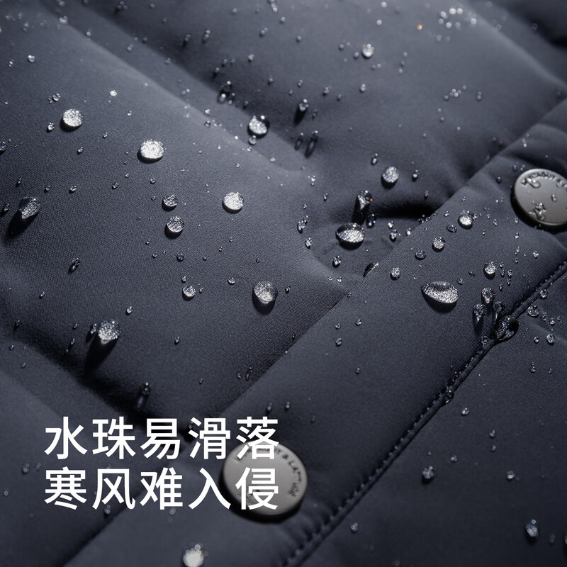 MONTAGUT Autumn and Winter Men's Down Jacket Lapel 85 White Goose Down All-Matched Jacket Warm and Cold-proof Jacket for Men Dark Blue 50