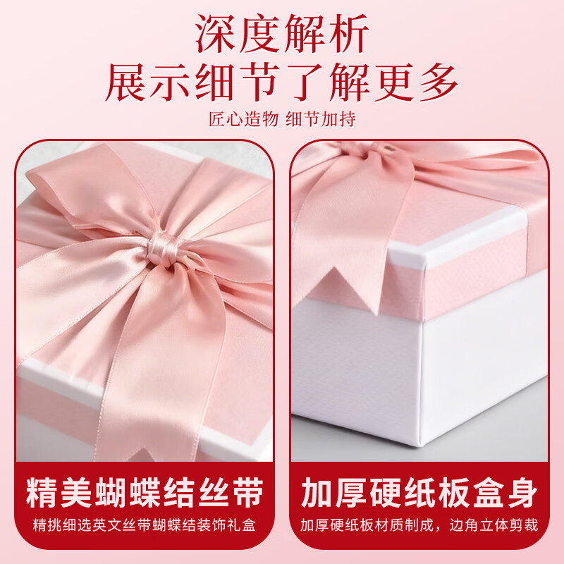 Le Sanhao Gift Box Empty Box Christmas Gift New Year's Day Birthday Gift Box Souvenir Packing Box Pink Bow Medium 20*18*8 Pink Bow