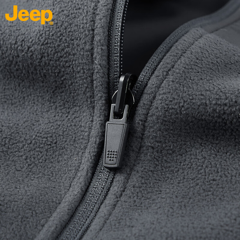JEEP double-sided new polar fleece jacket for men and women in autumn and winter windproof and warm stand-up collar plus velvet loose fleece jacket