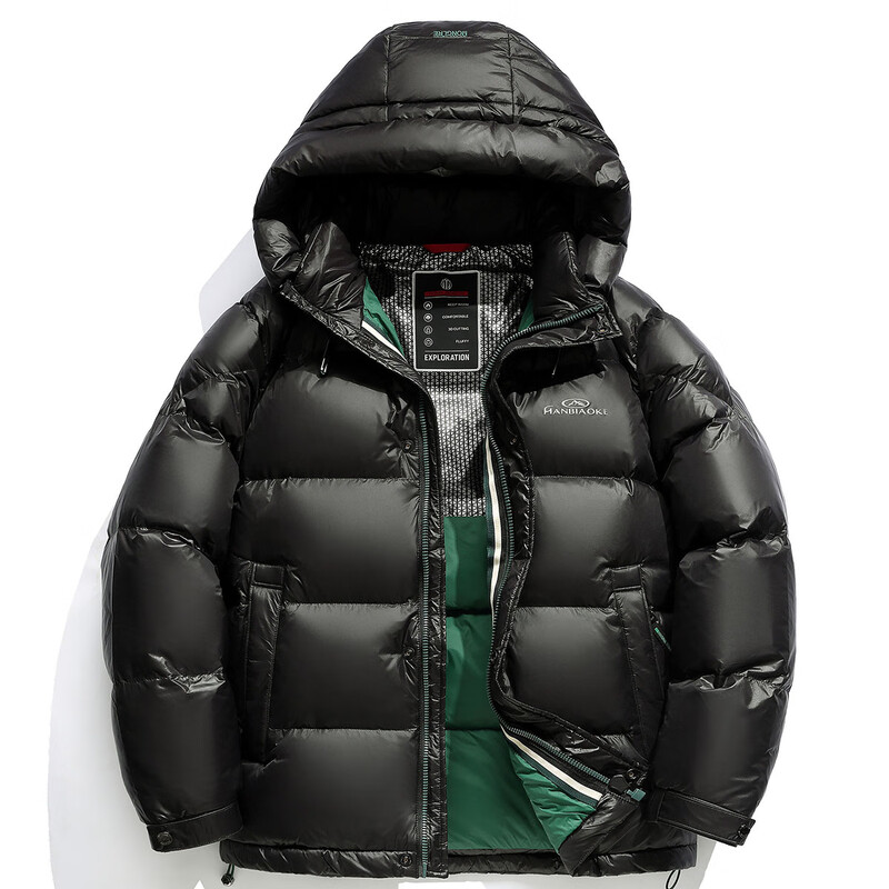 Flying in the Snow Down Jacket Men's Short Hooded Upgraded Fabric 90 Velvet Thickened Warm and Coldproof Down Jacket for Men