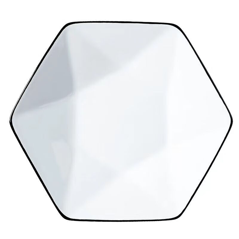 Vinoa thickened diamond hexagonal plate creative home platter cutlery bowl set bowl spoon chopsticks ceramic family set 10 bowls 10 plates 10 spoons 10 chopsticks 1 soup bowl 1 tablespoon