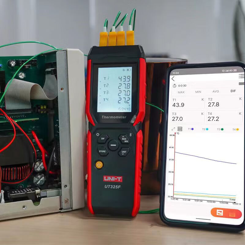 Unilide UT325F four-channel thermometer thermocouple contact type K temperature measurement industrial temperature detector UT325F standard